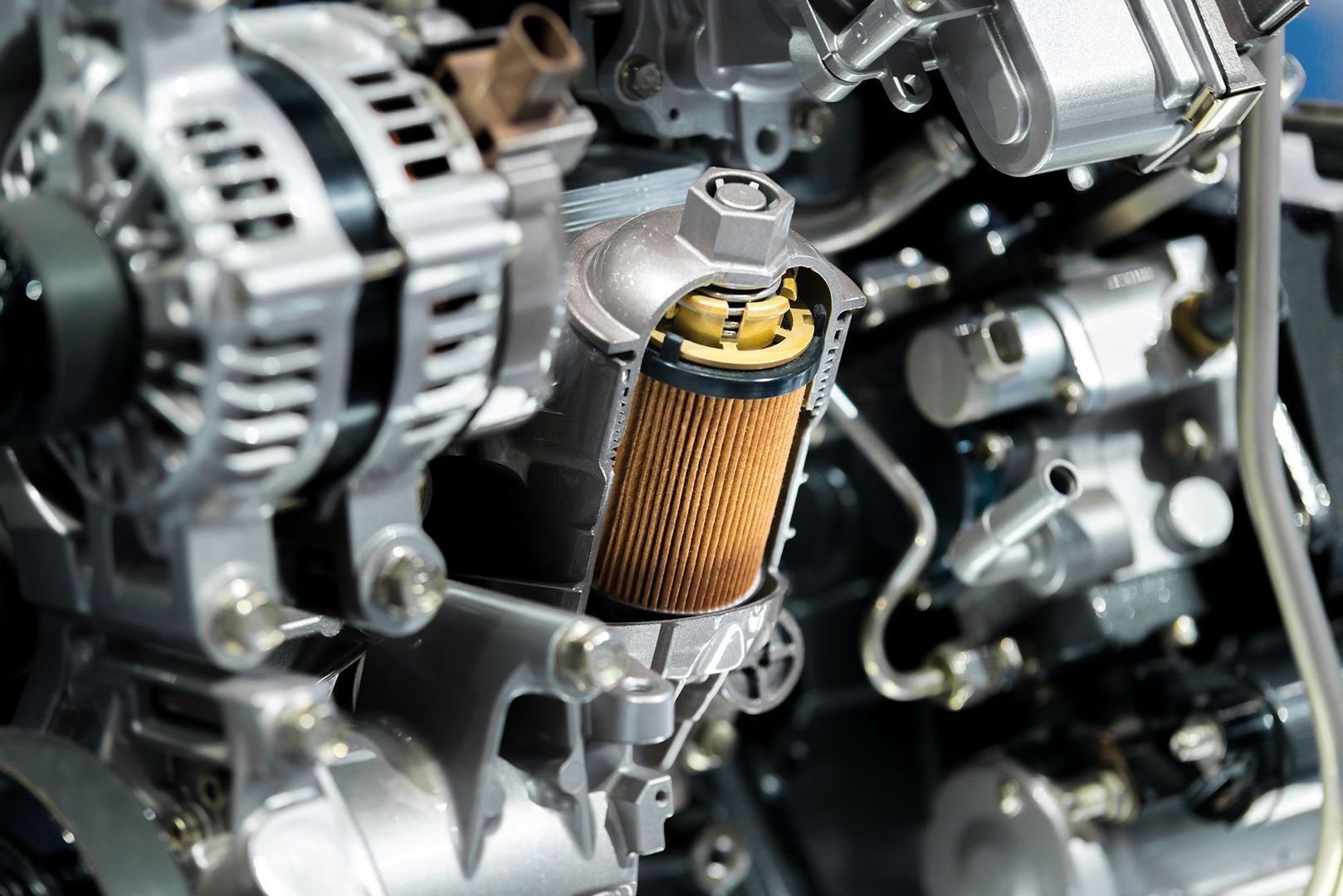 Filtergehäuse eines Motors